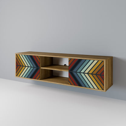 INDIGENOUS ZIGZAG 2-Door TV Stand in Oak Effect