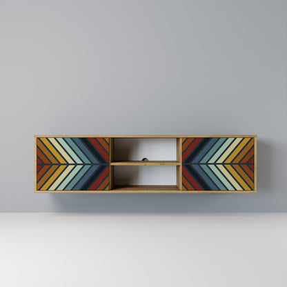 INDIGENOUS ZIGZAG 2-Door TV Stand in Oak Effect