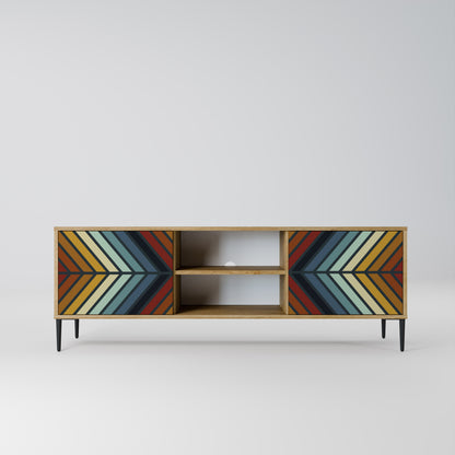 INDIGENOUS ZIGZAG 2-Door TV Stand in Oak Effect