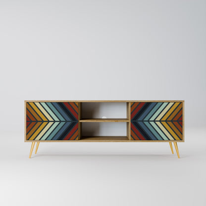 INDIGENOUS ZIGZAG 2-Door TV Stand in Oak Effect