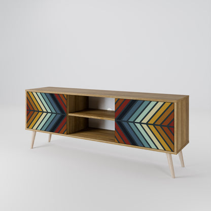 INDIGENOUS ZIGZAG 2-Door TV Stand in Oak Effect