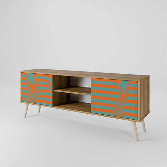 LINE COLLAPSE 2-Door TV Stand in Oak Effect