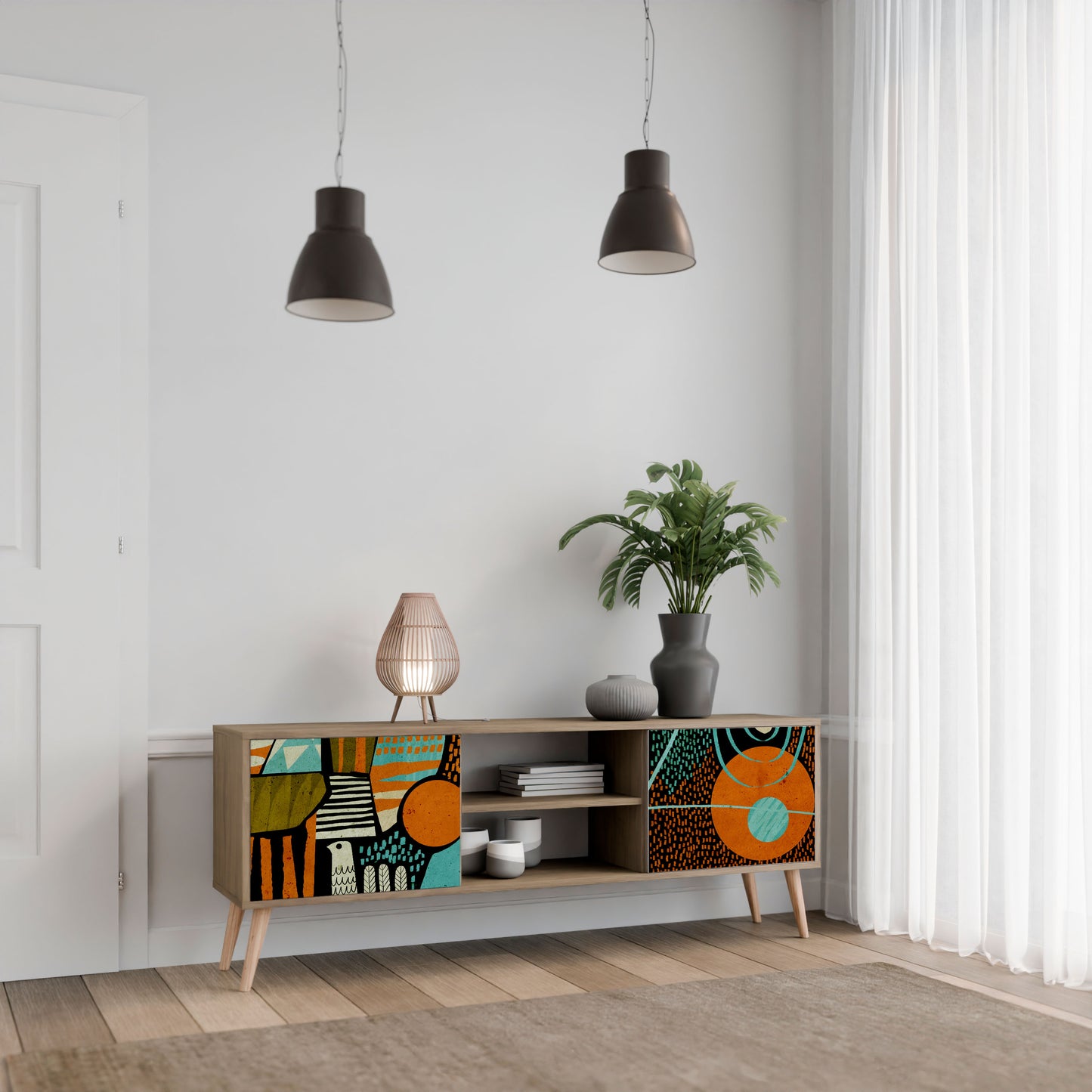 GEODE GLIMMER Mobile TV a 2 Ante in Effetto Rovere