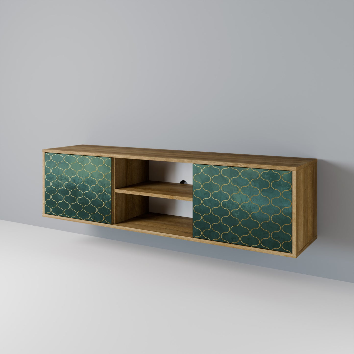 TESSELATED GREENERY Mobile TV a 2 Ante in Effetto Rovere