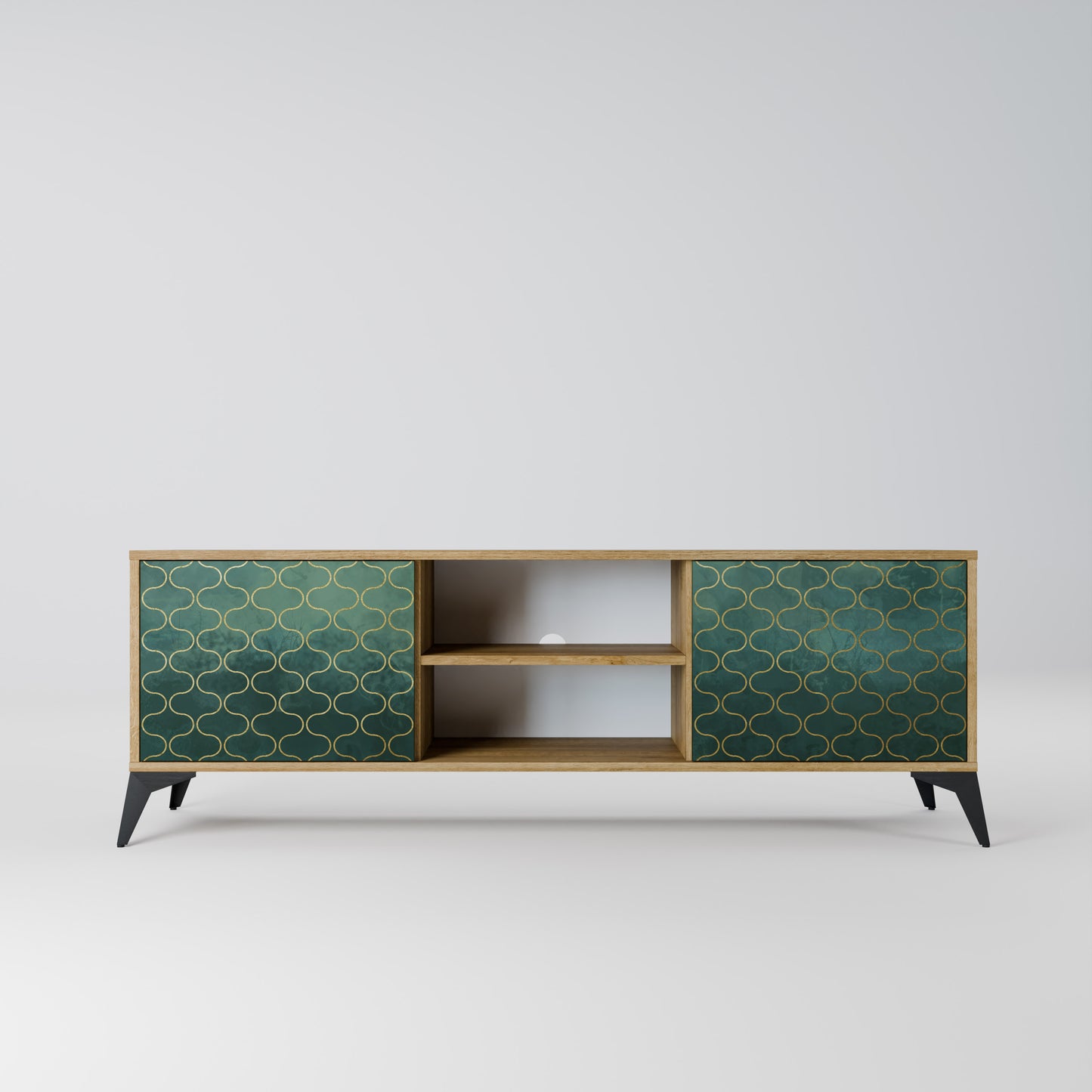 TESSELATED GREENERY Mobile TV a 2 Ante in Effetto Rovere