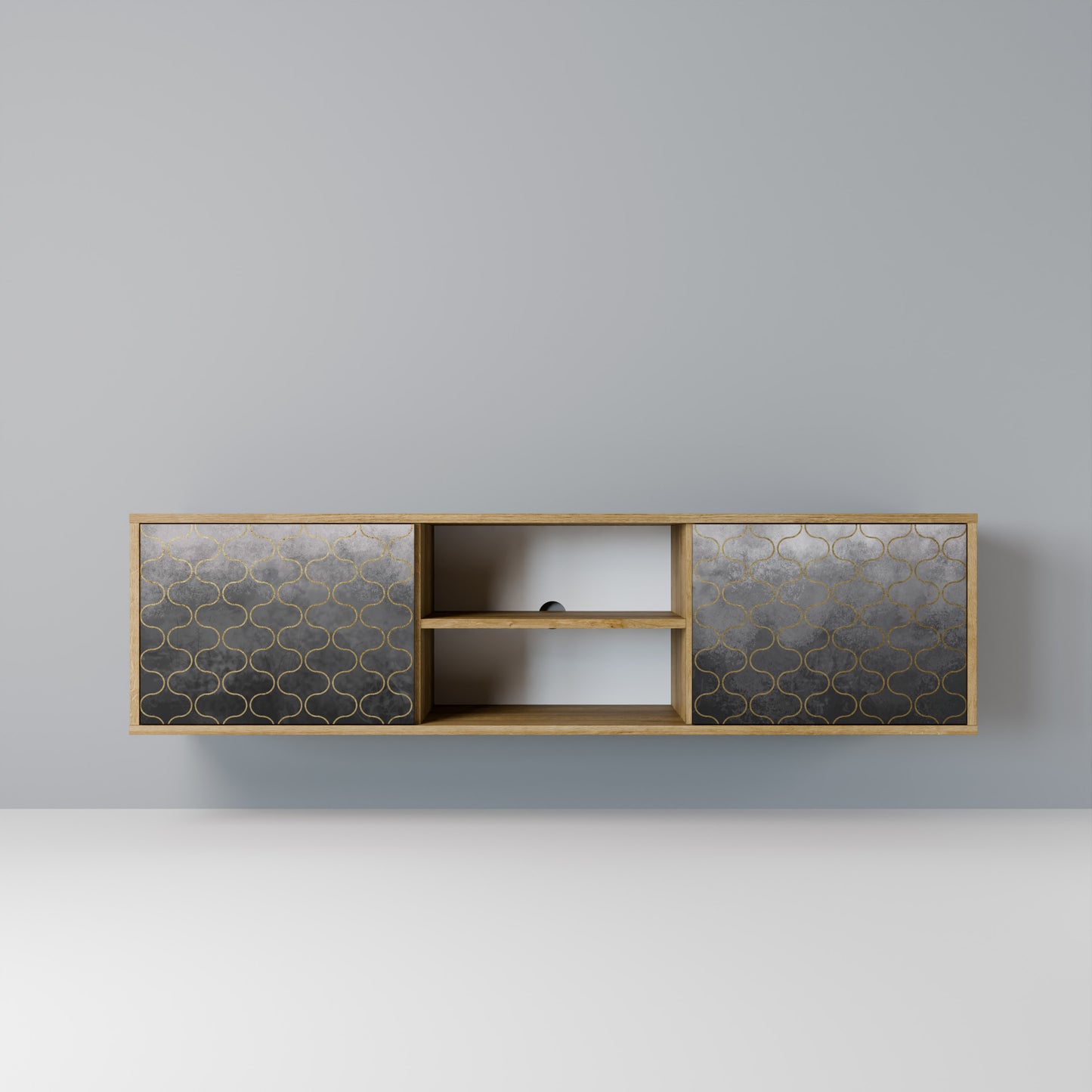 TESSELATED GRAYISH Mobile TV a 2 Ante in Effetto Rovere