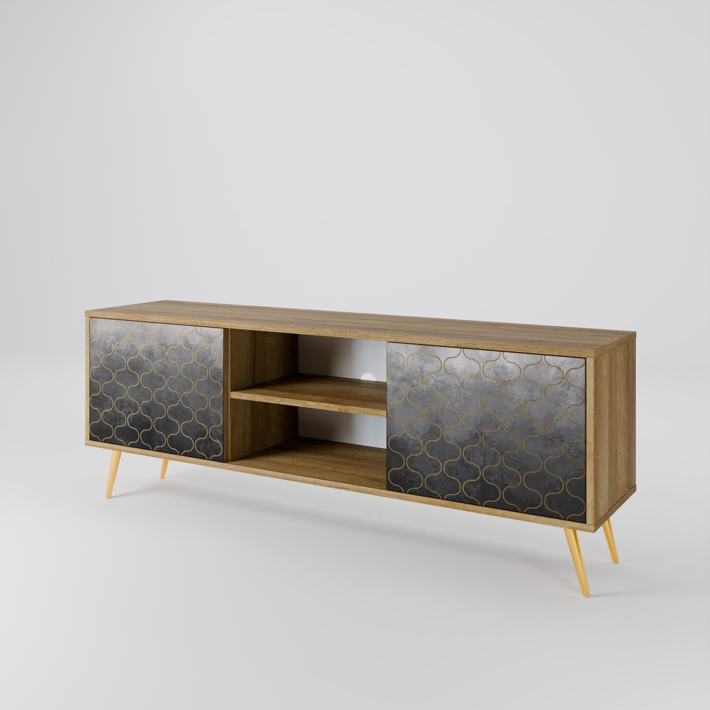 TESSELATED GRAYISH Mobile TV a 2 Ante in Effetto Rovere