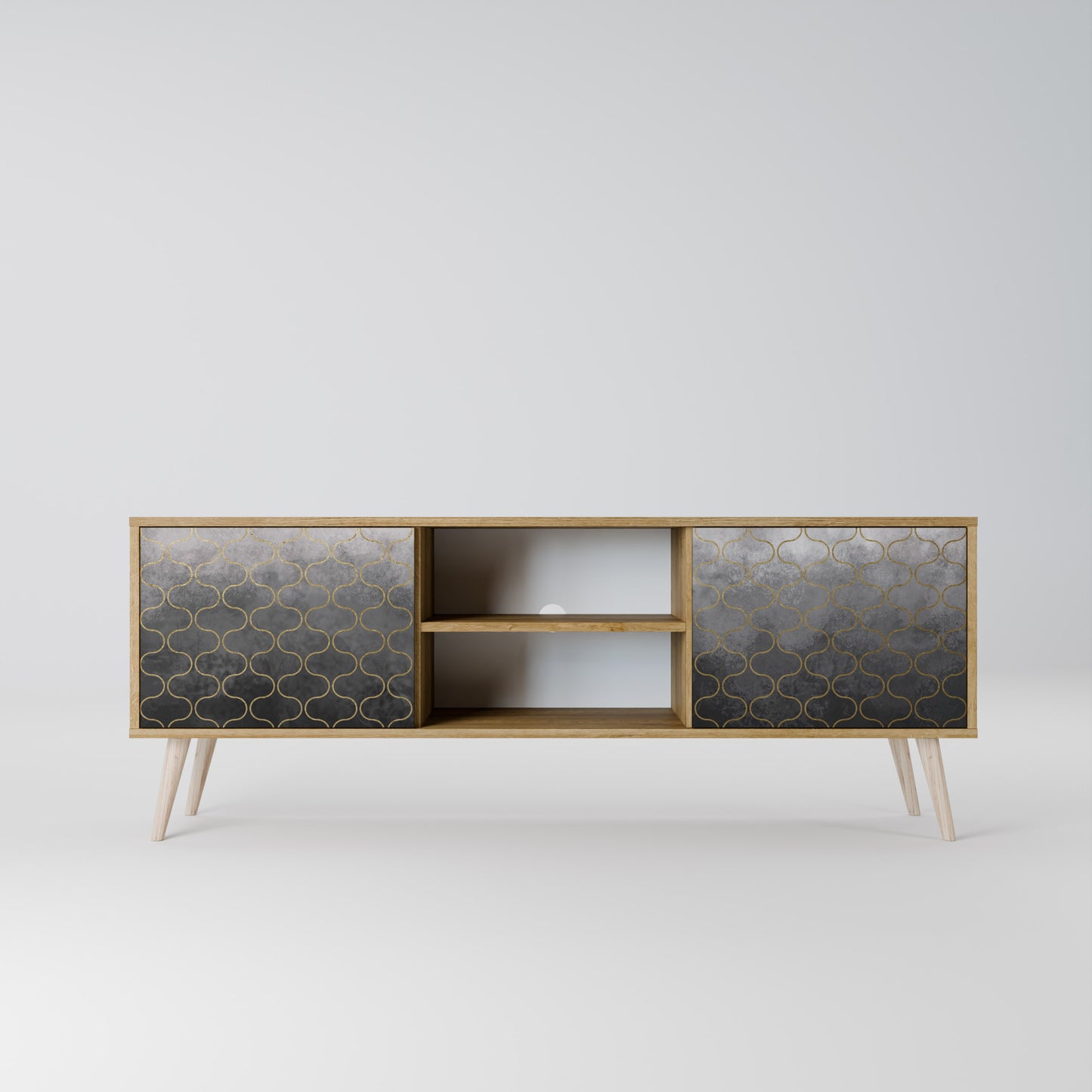 TESSELATED GRAYISH Mobile TV a 2 Ante in Effetto Rovere