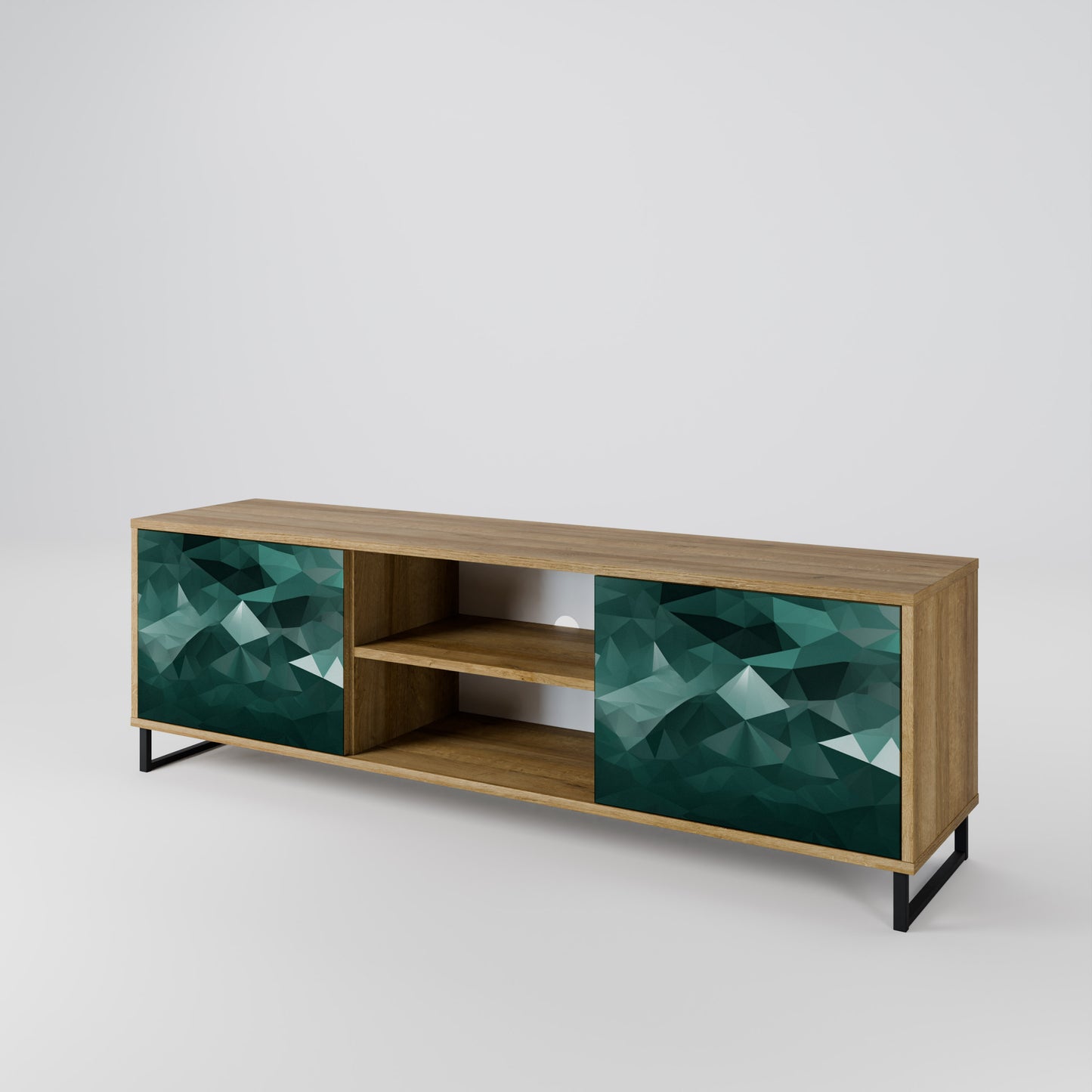 POLYGONAL FLOATING Mobile TV a 2 Ante in Effetto Rovere