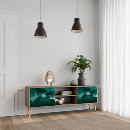 POLYGONAL FLOATING Mobile TV a 2 Ante in Effetto Rovere