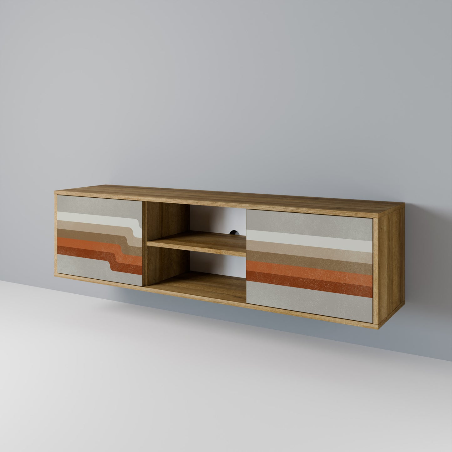 PECULIAR TRAIL Mobile TV a 2 Ante in Effetto Rovere