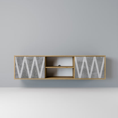 SOLID ZIG ZAG Mobile TV a 2 Ante in Effetto Rovere