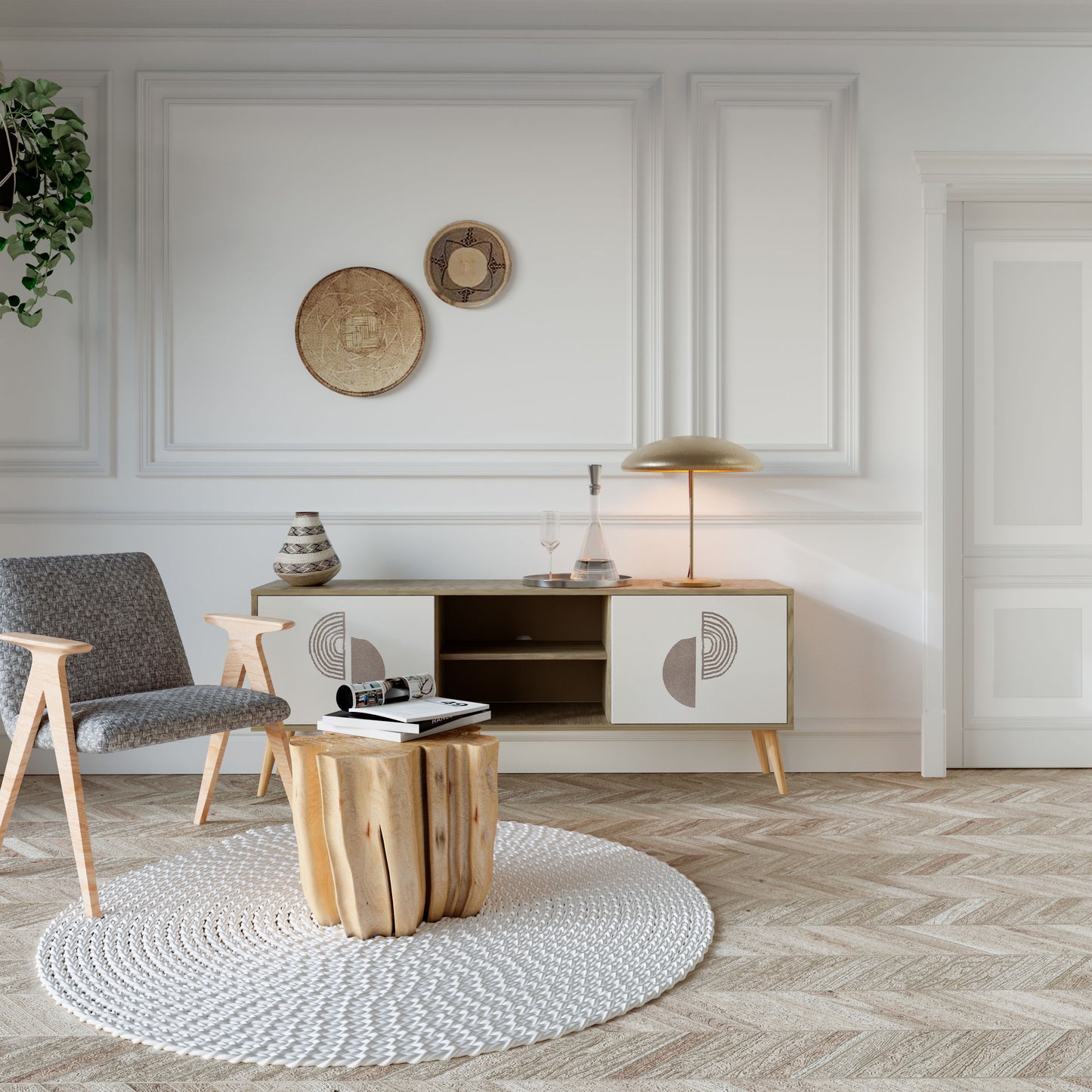 HARMONY ESSENCE Mobile TV a 2 Ante in Effetto Rovere