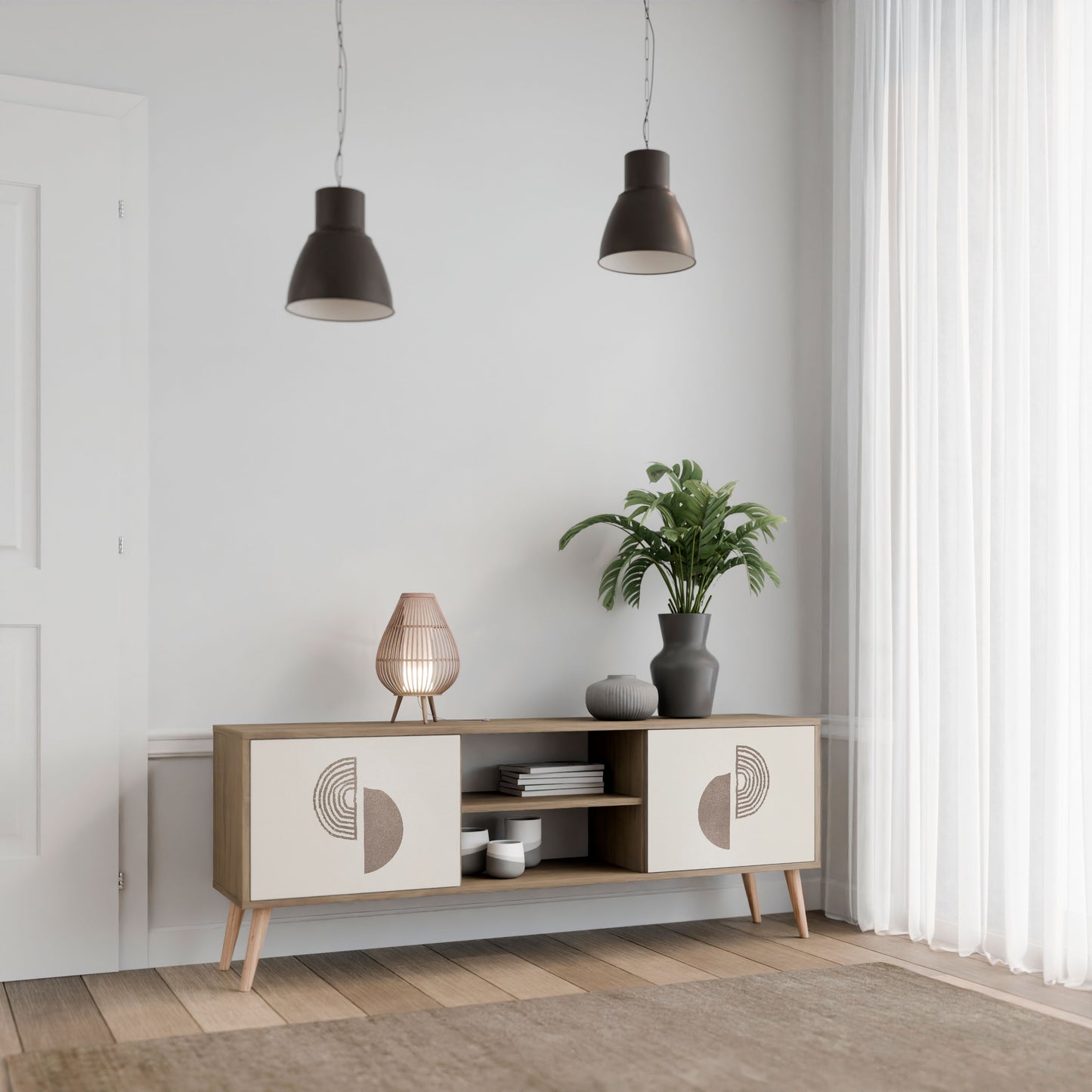 HARMONY ESSENCE Mobile TV a 2 Ante in Effetto Rovere