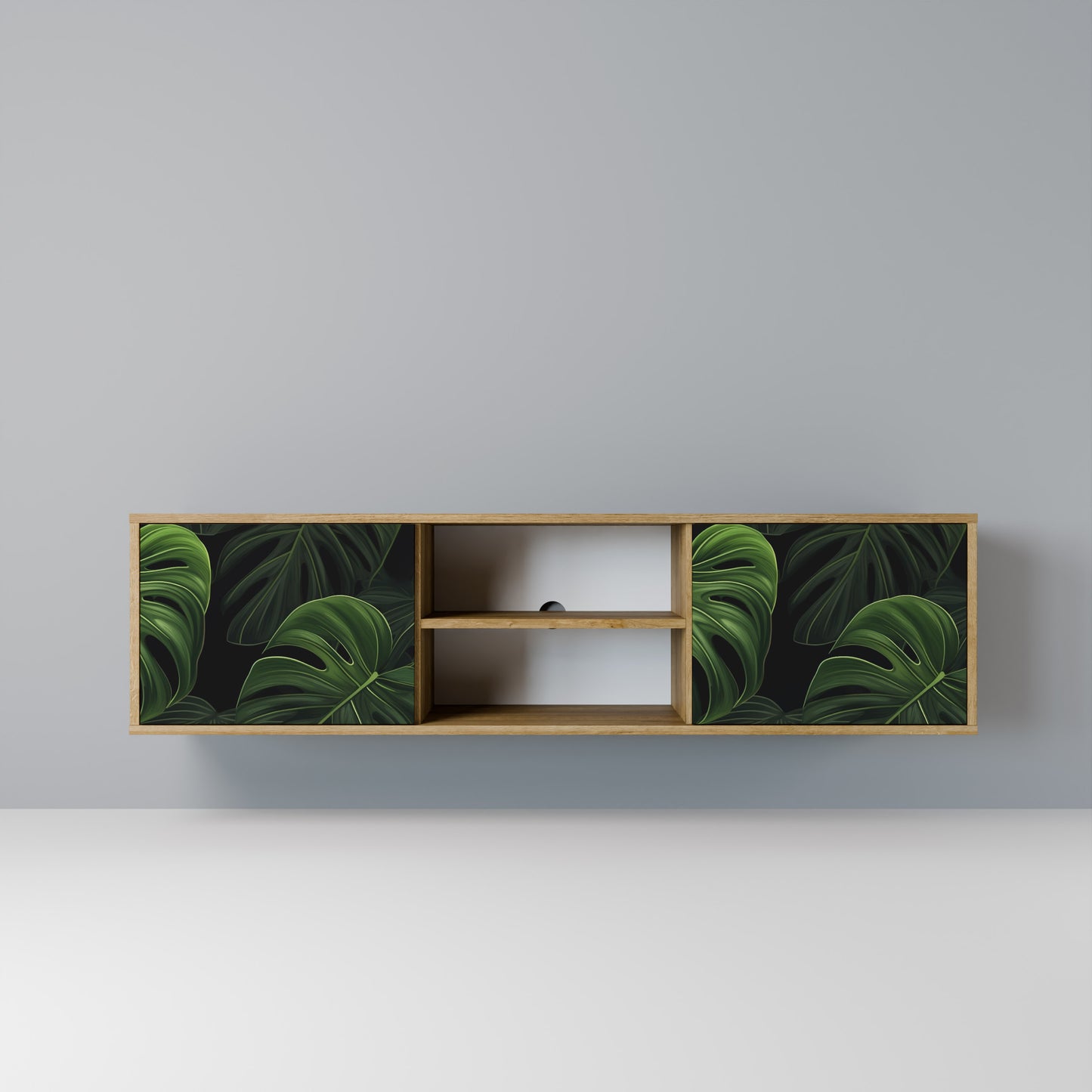 INFINITE MONSTERA 2-Door TV Stand in Oak Effect