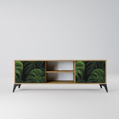 INFINITE MONSTERA 2-Door TV Stand in Oak Effect