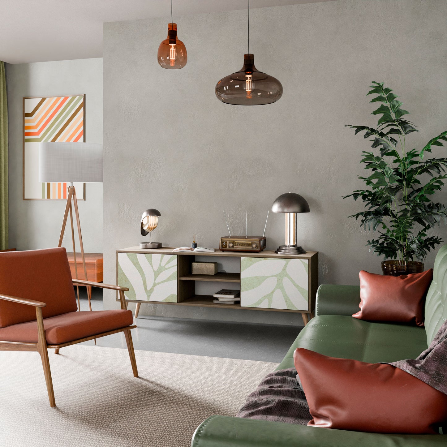 BOTANICAL SPARK Mobile TV a 2 Ante in Effetto Rovere