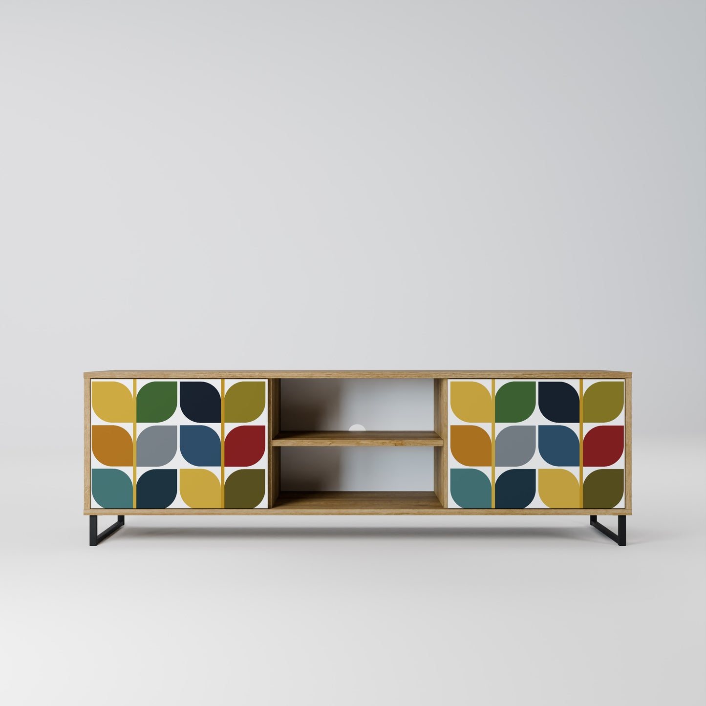 WEIGHTLESS HOURS 2-Door TV Stand in Oak Effect