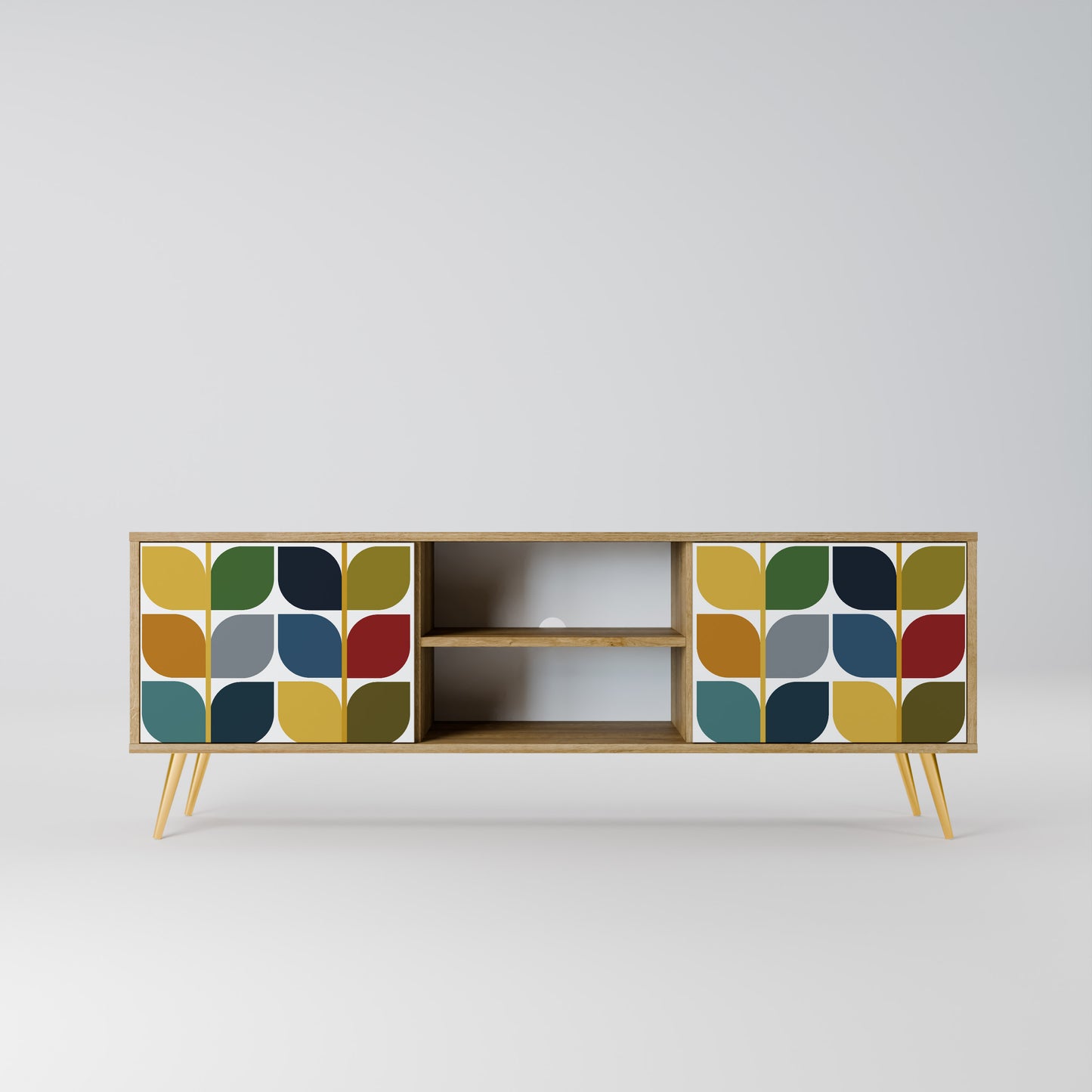 WEIGHTLESS HOURS 2-Door TV Stand in Oak Effect