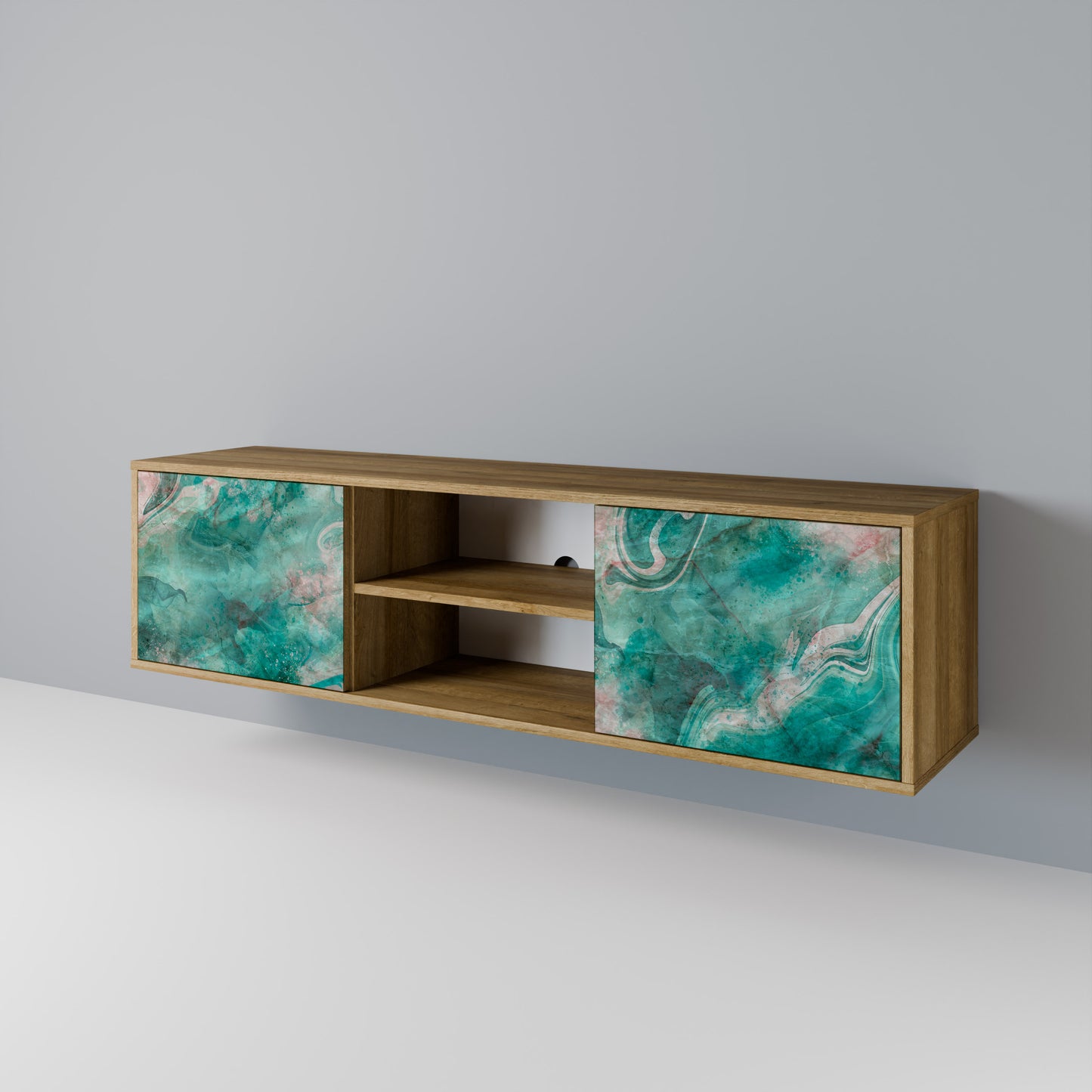 ABSTRACT ALCHEMY 2-Door TV Stand in Oak Effect