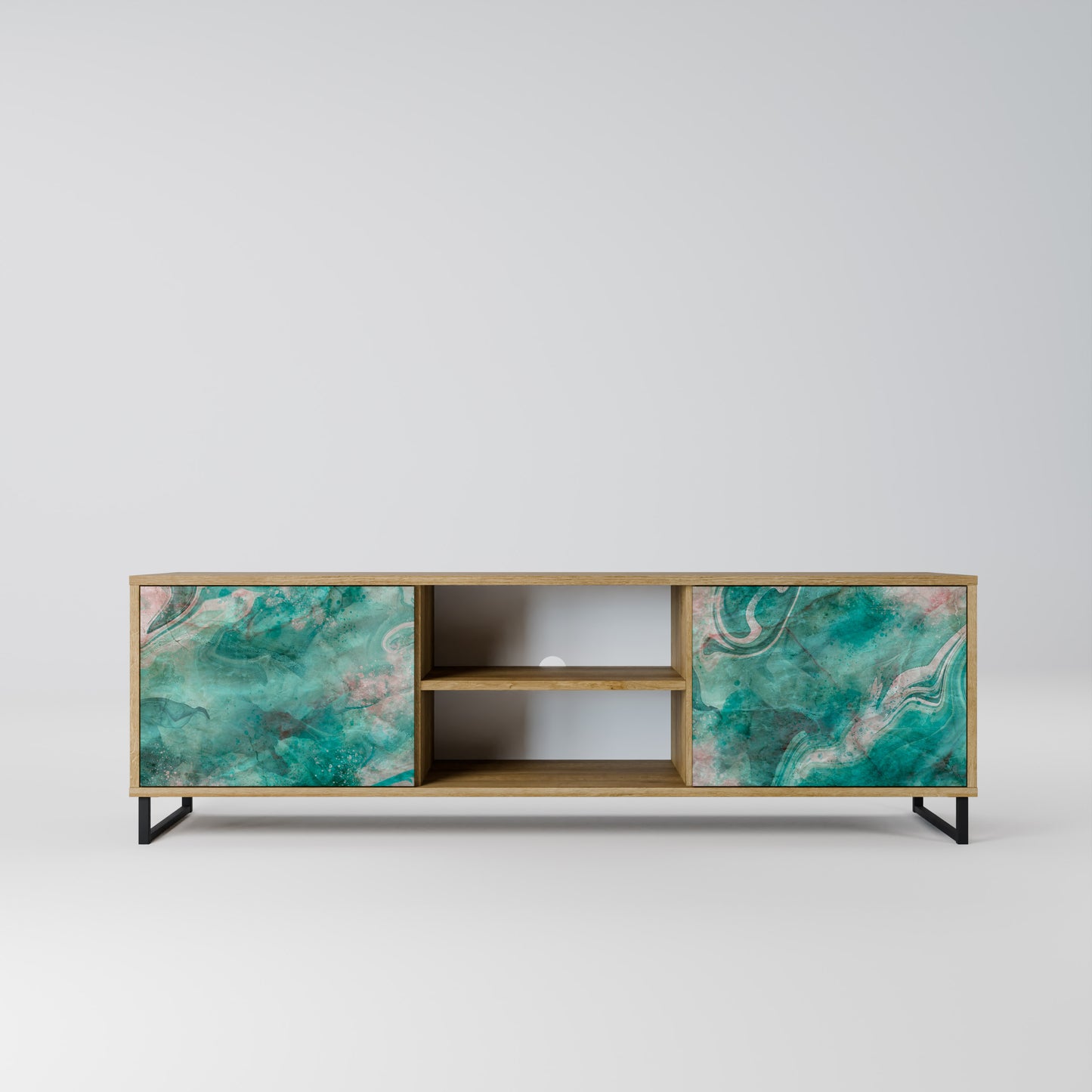 ABSTRACT ALCHEMY 2-Door TV Stand in Oak Effect