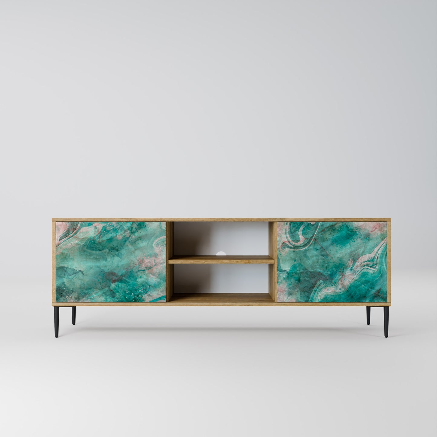ABSTRACT ALCHEMY 2-Door TV Stand in Oak Effect