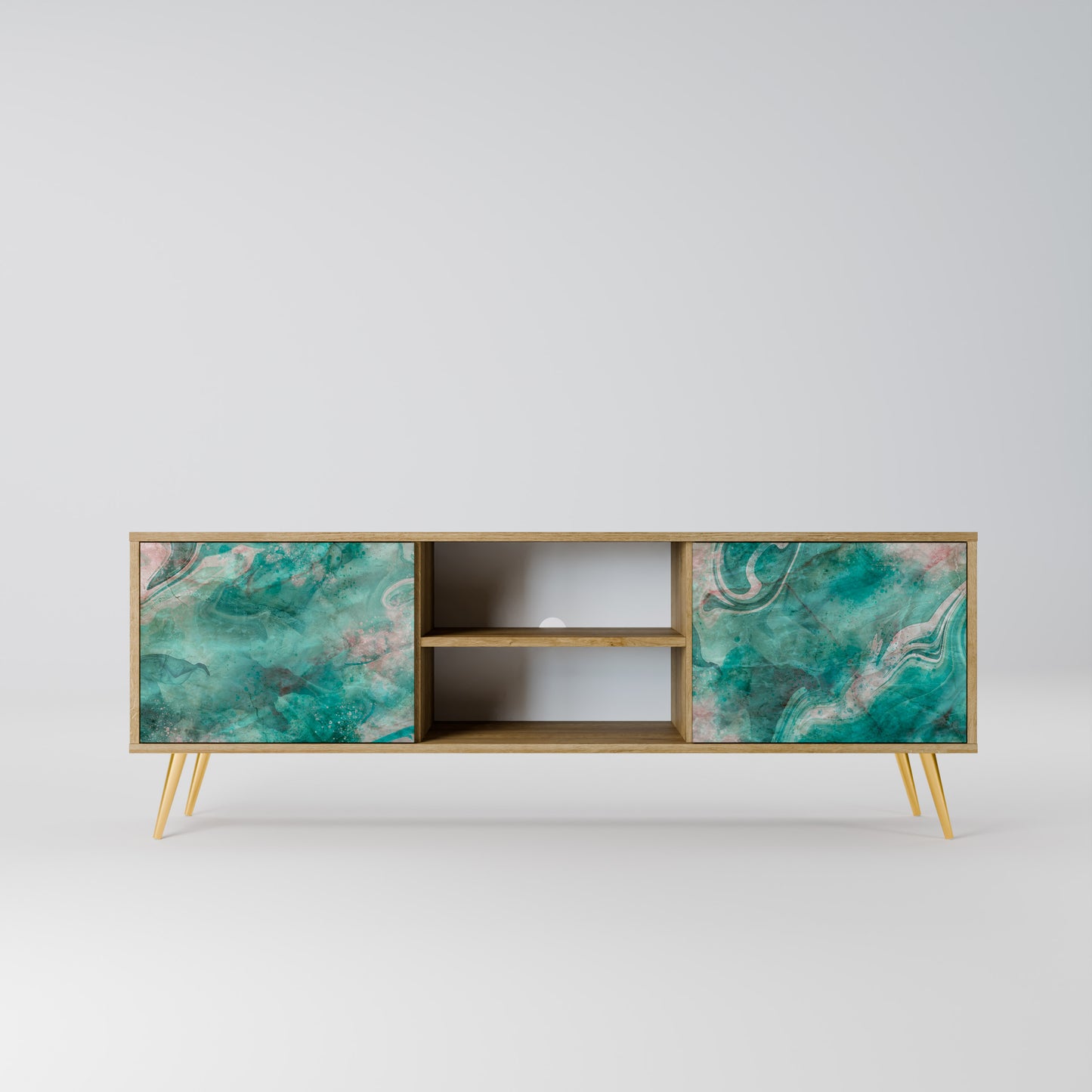 ABSTRACT ALCHEMY 2-Door TV Stand in Oak Effect