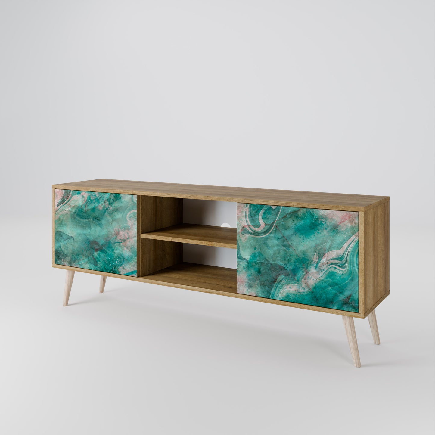 ABSTRACT ALCHEMY 2-Door TV Stand in Oak Effect
