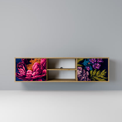 BLOOMING ELEGANCE 2-Door TV Stand in Oak Effect