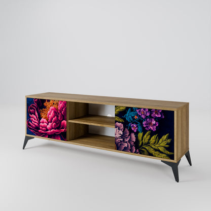 BLOOMING ELEGANCE 2-Door TV Stand in Oak Effect