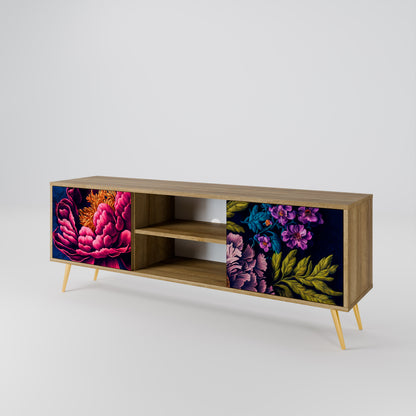 BLOOMING ELEGANCE 2-Door TV Stand in Oak Effect