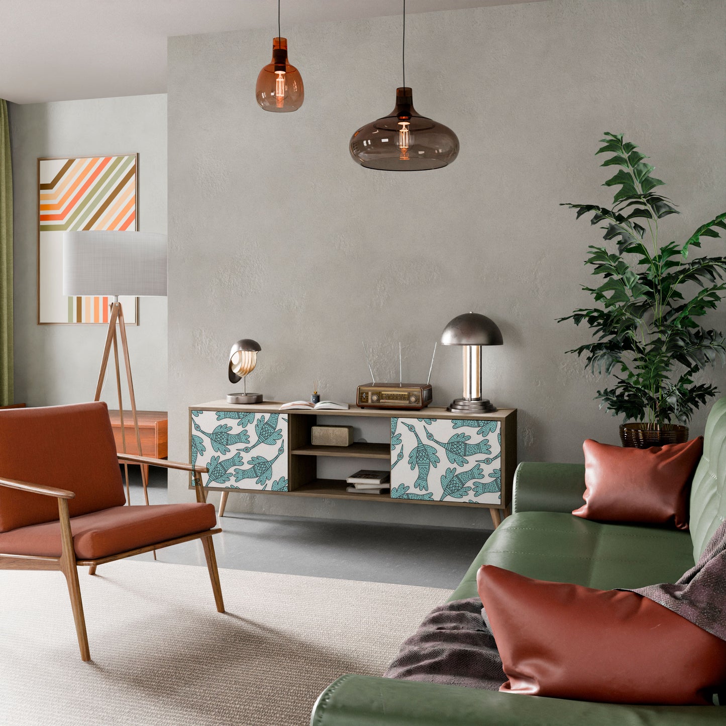 WATERSPOUT SONGIBIRD 2-Door TV Stand in Oak Effect