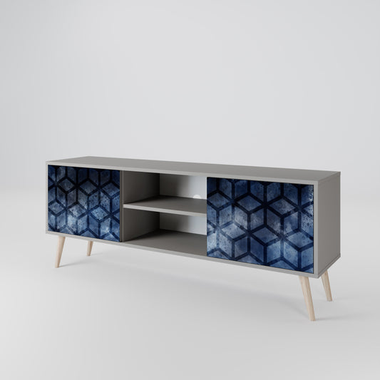 CUBIC MIST Mobile TV a 2 Ante in Finitura Grigia