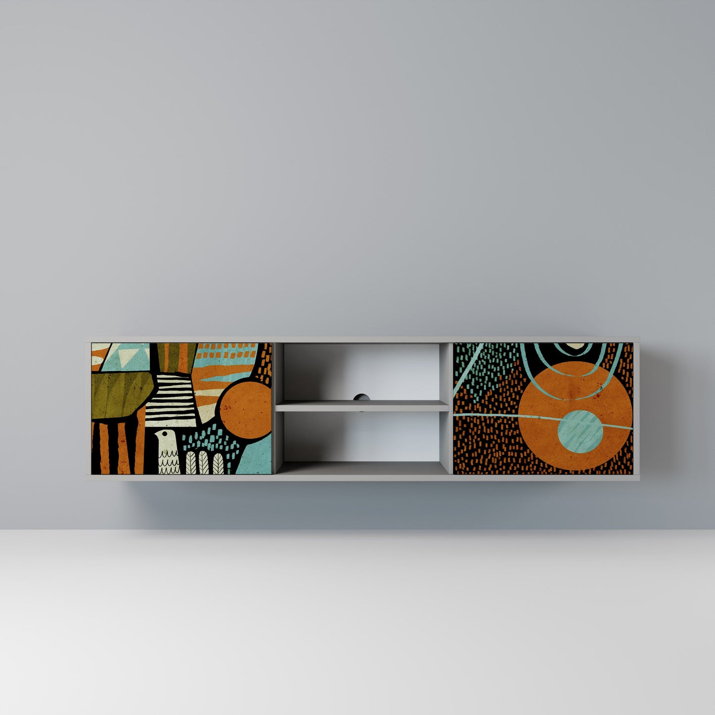 GEODE GLIMMER Mobile TV a 2 Ante in Finitura Grigia