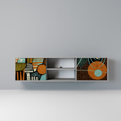 GEODE GLIMMER Mobile TV a 2 Ante in Finitura Grigia