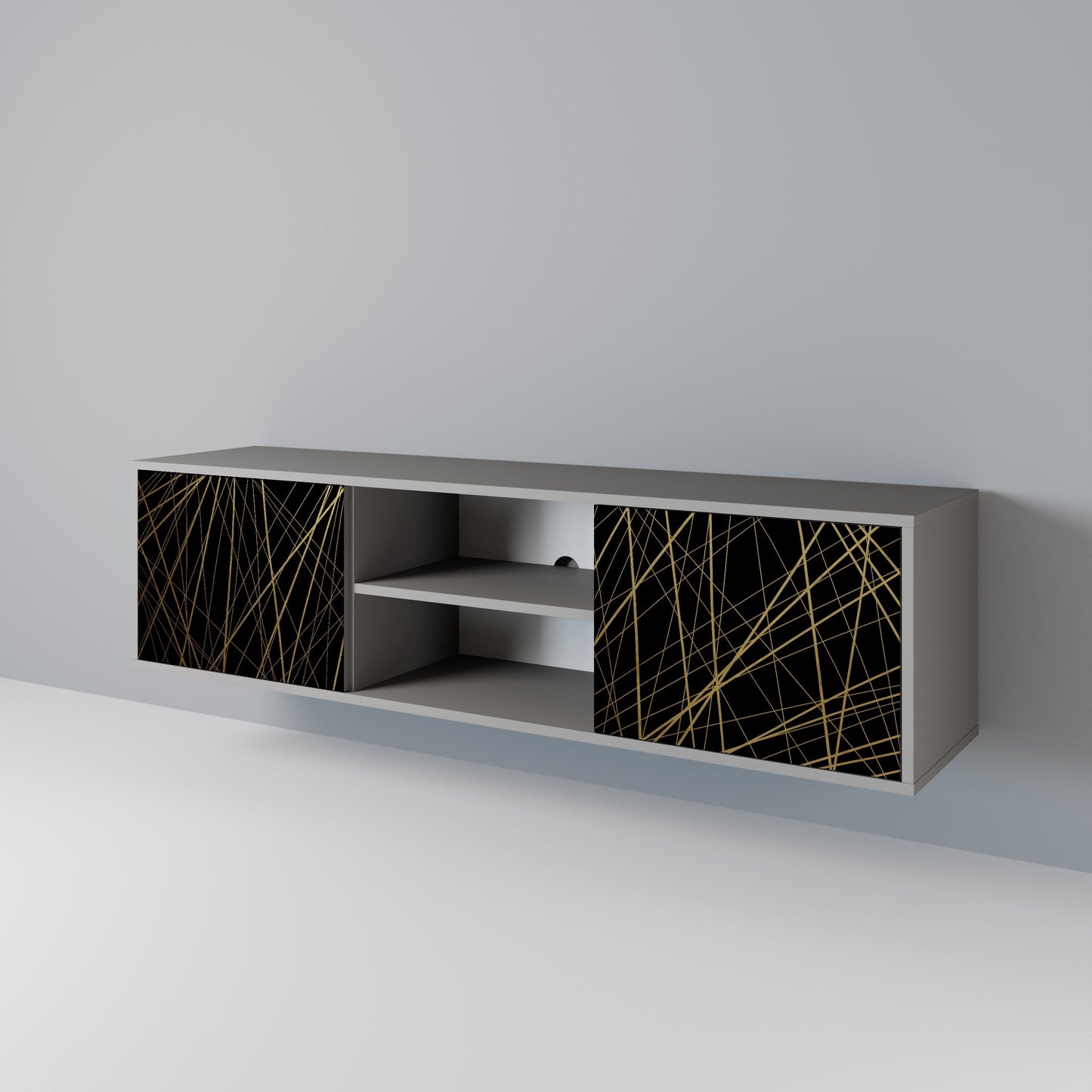 BRIGHT MESH Mobile TV a 2 Ante in Finitura Grigia