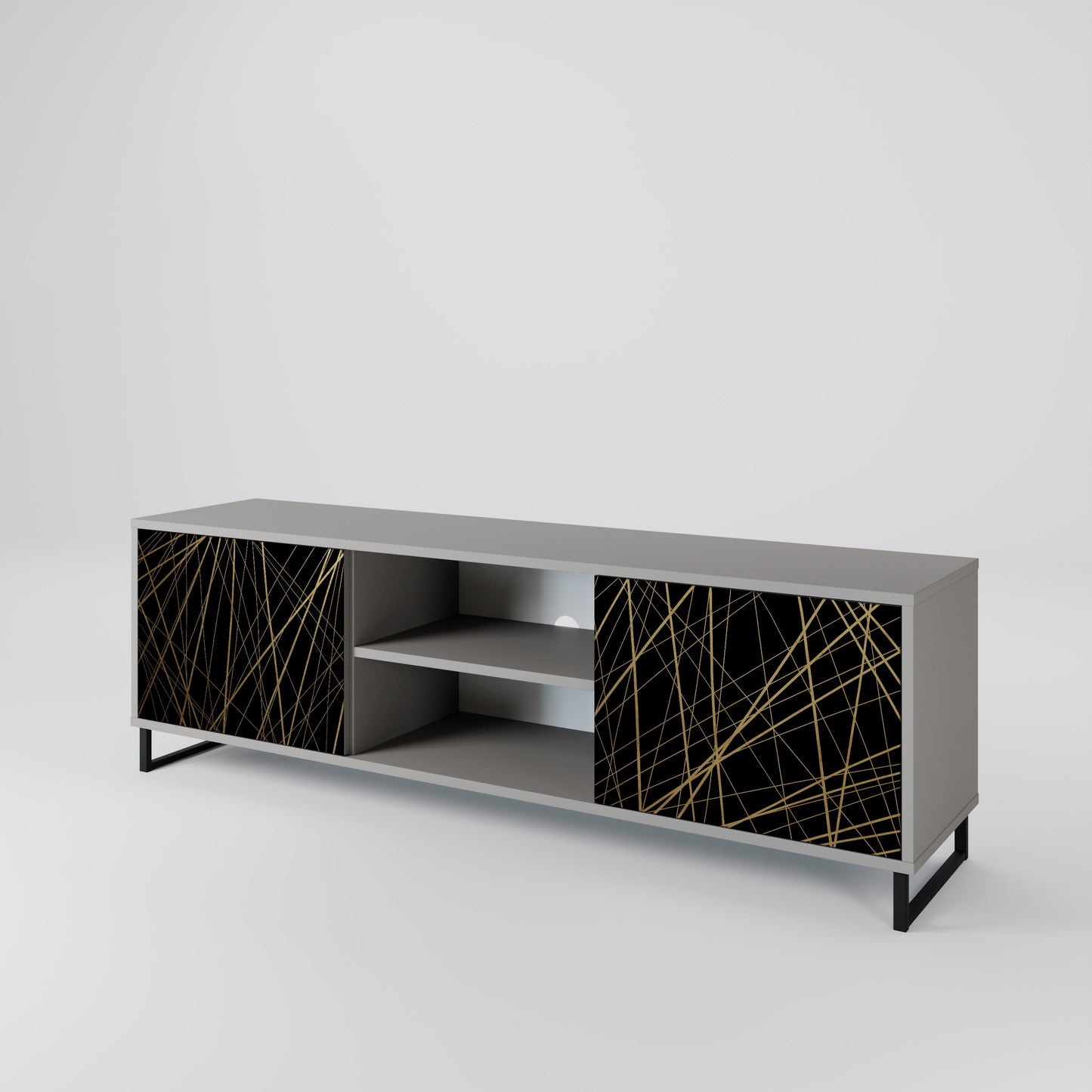 BRIGHT MESH Mobile TV a 2 Ante in Finitura Grigia