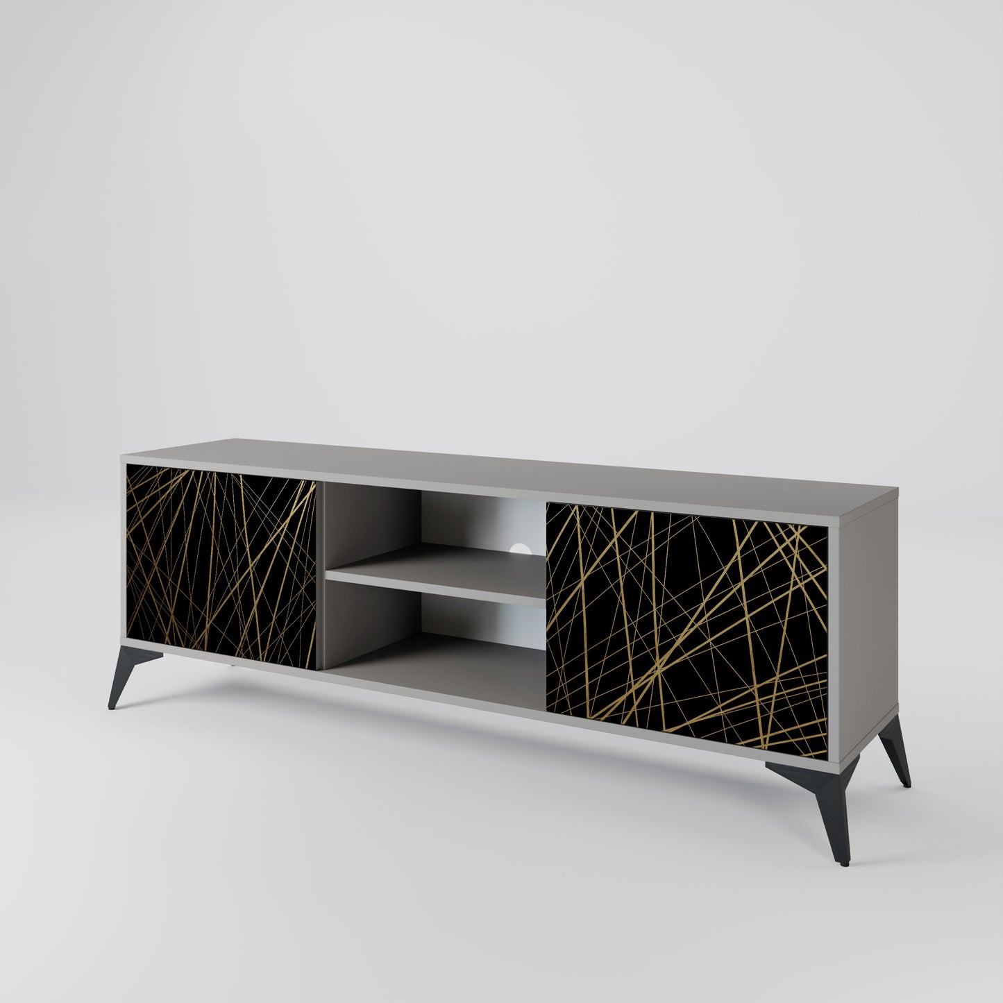 BRIGHT MESH Mobile TV a 2 Ante in Finitura Grigia