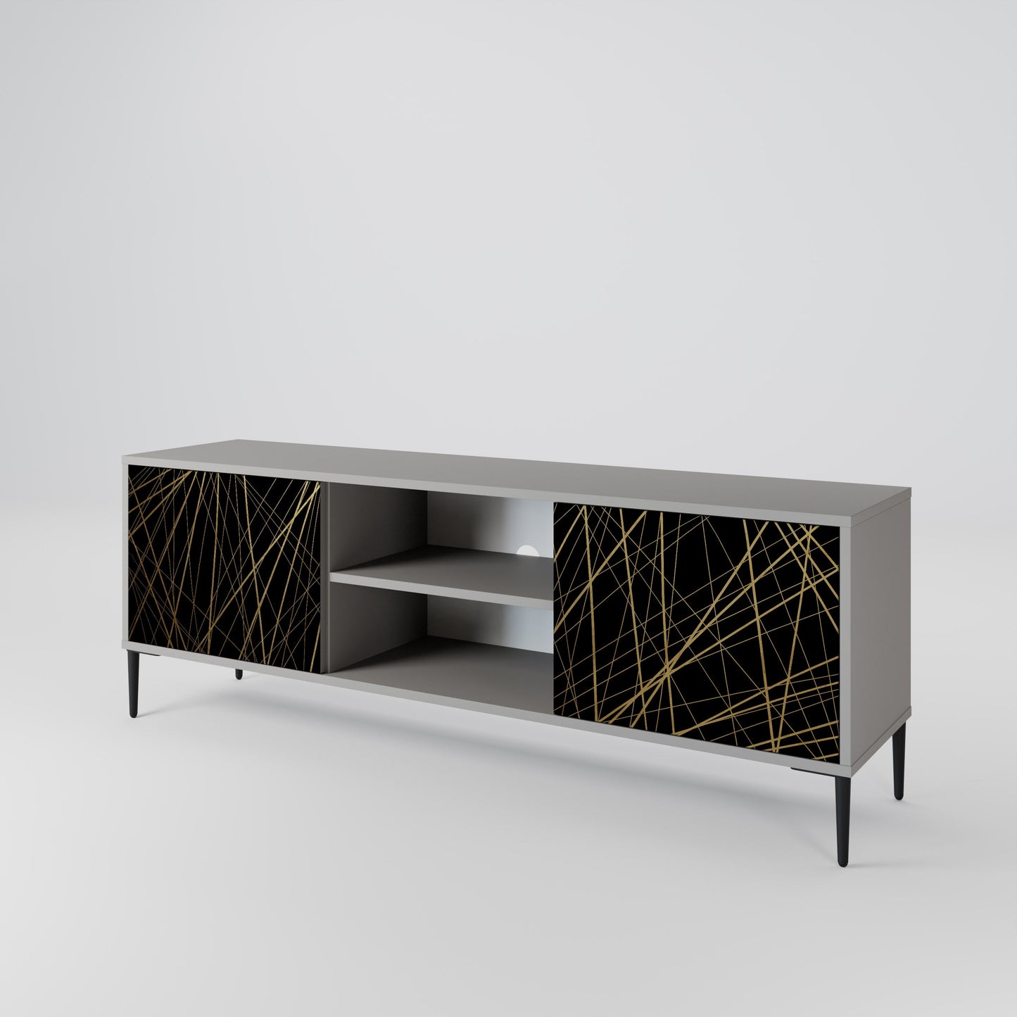 BRIGHT MESH Mobile TV a 2 Ante in Finitura Grigia