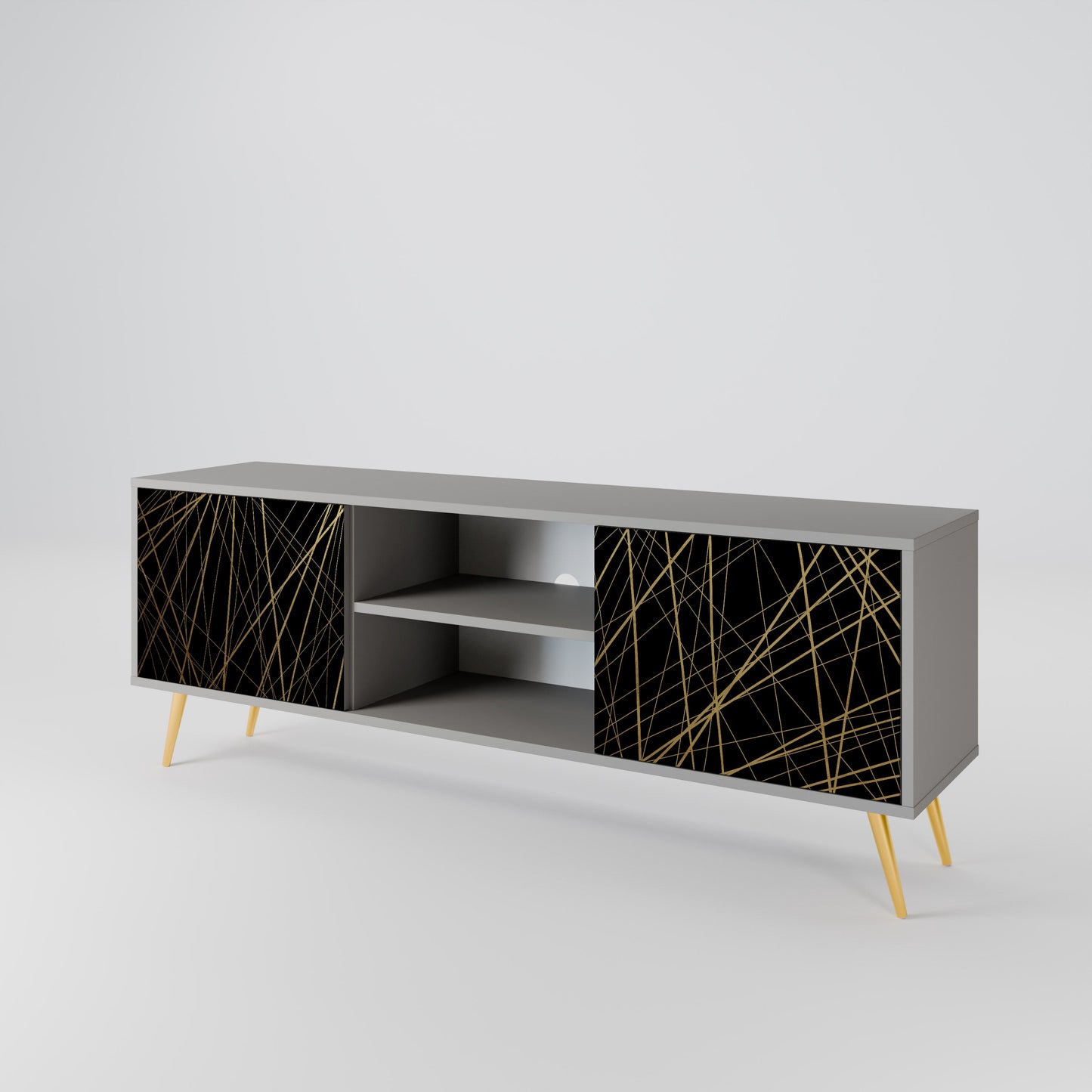 BRIGHT MESH Mobile TV a 2 Ante in Finitura Grigia