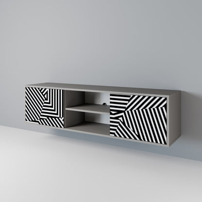 ILLUSIONARY LATTICE Mobile TV a 2 Ante in Finitura Grigia