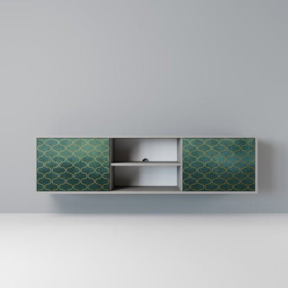 TESSELATED GREENERY Mobile TV a 2 Ante in Finitura Grigia