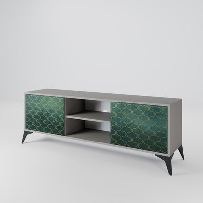 TESSELATED GREENERY Mobile TV a 2 Ante in Finitura Grigia