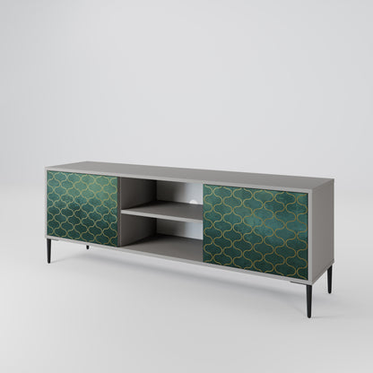 TESSELATED GREENERY Mobile TV a 2 Ante in Finitura Grigia