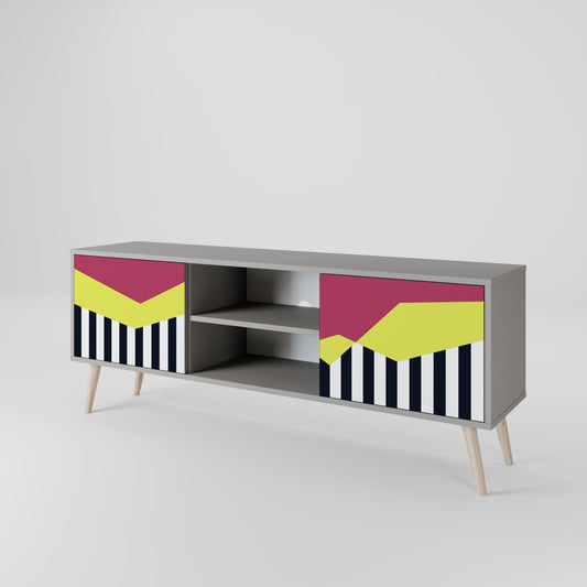 PIANO FANTASY Mobile TV a 2 Ante in Finitura Grigia