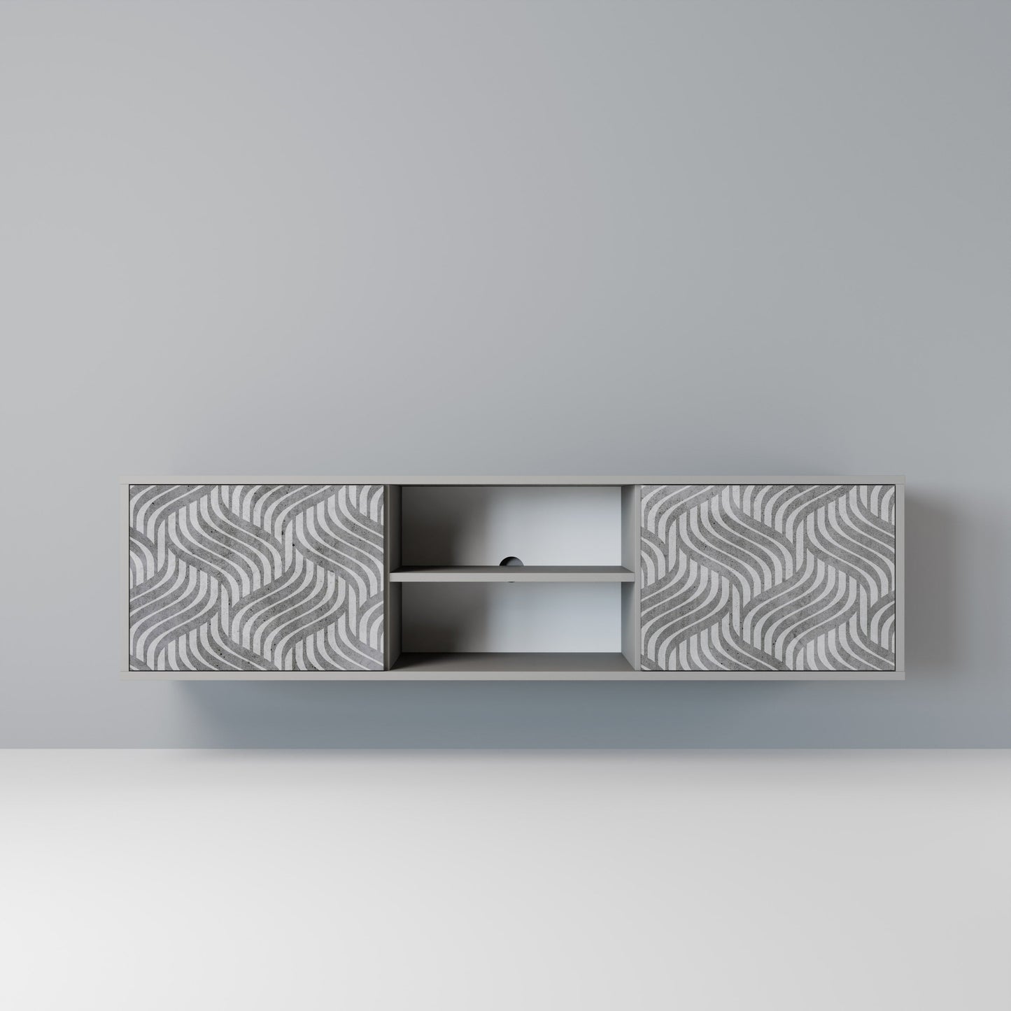 CONCRETE MOVEMENT Mobile TV a 2 Ante in Finitura Grigia