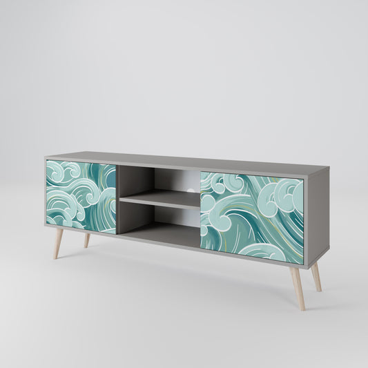 ASIAN SWAY Mobile TV a 2 Ante in Finitura Grigia