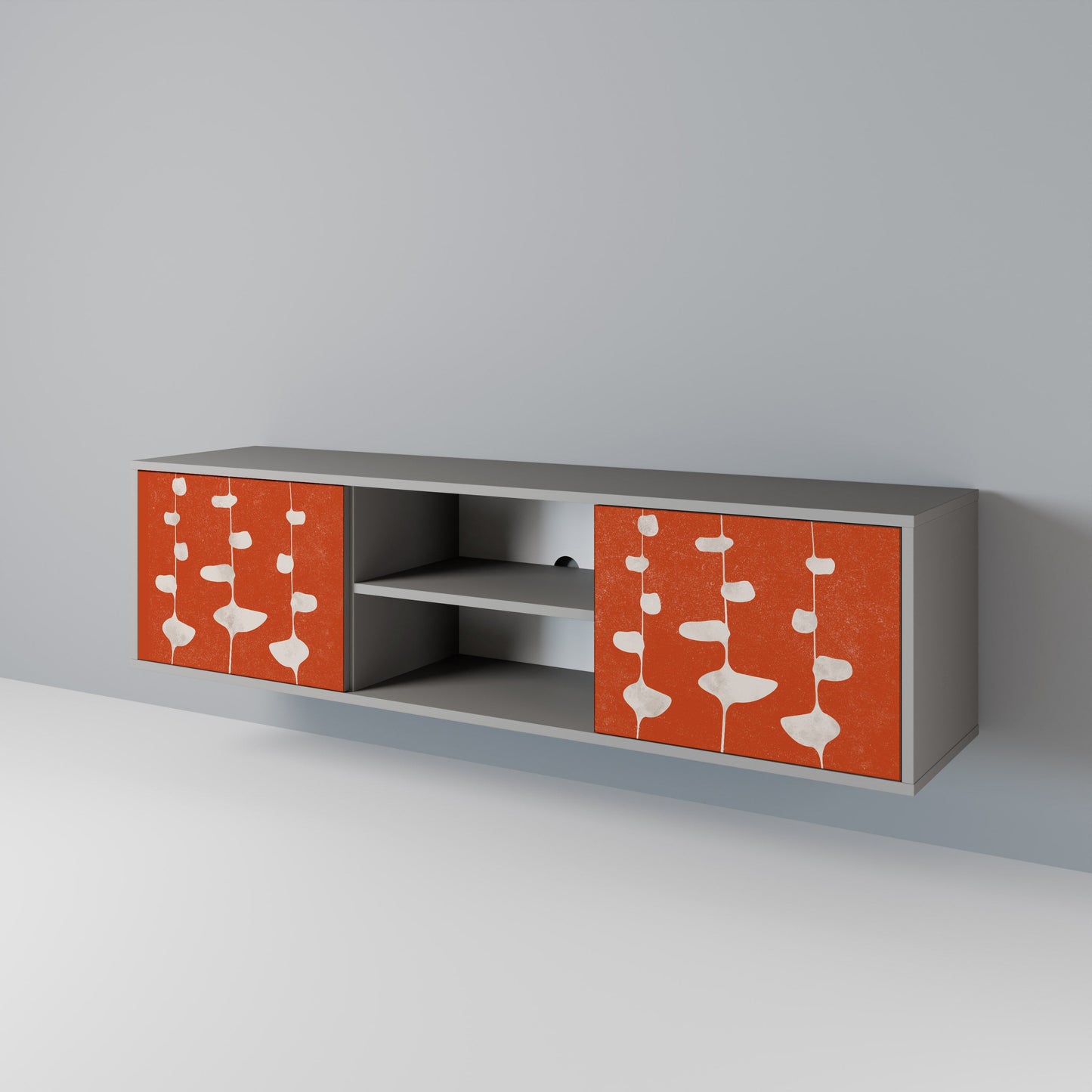 COURAGE MOLD Mobile TV a 2 Ante in Finitura Grigia