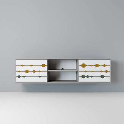 VIVID TONE 2-Door TV Stand in Grey Finish