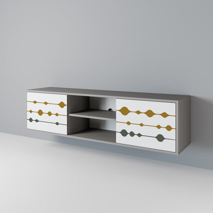 VIVID TONE 2-Door TV Stand in Grey Finish